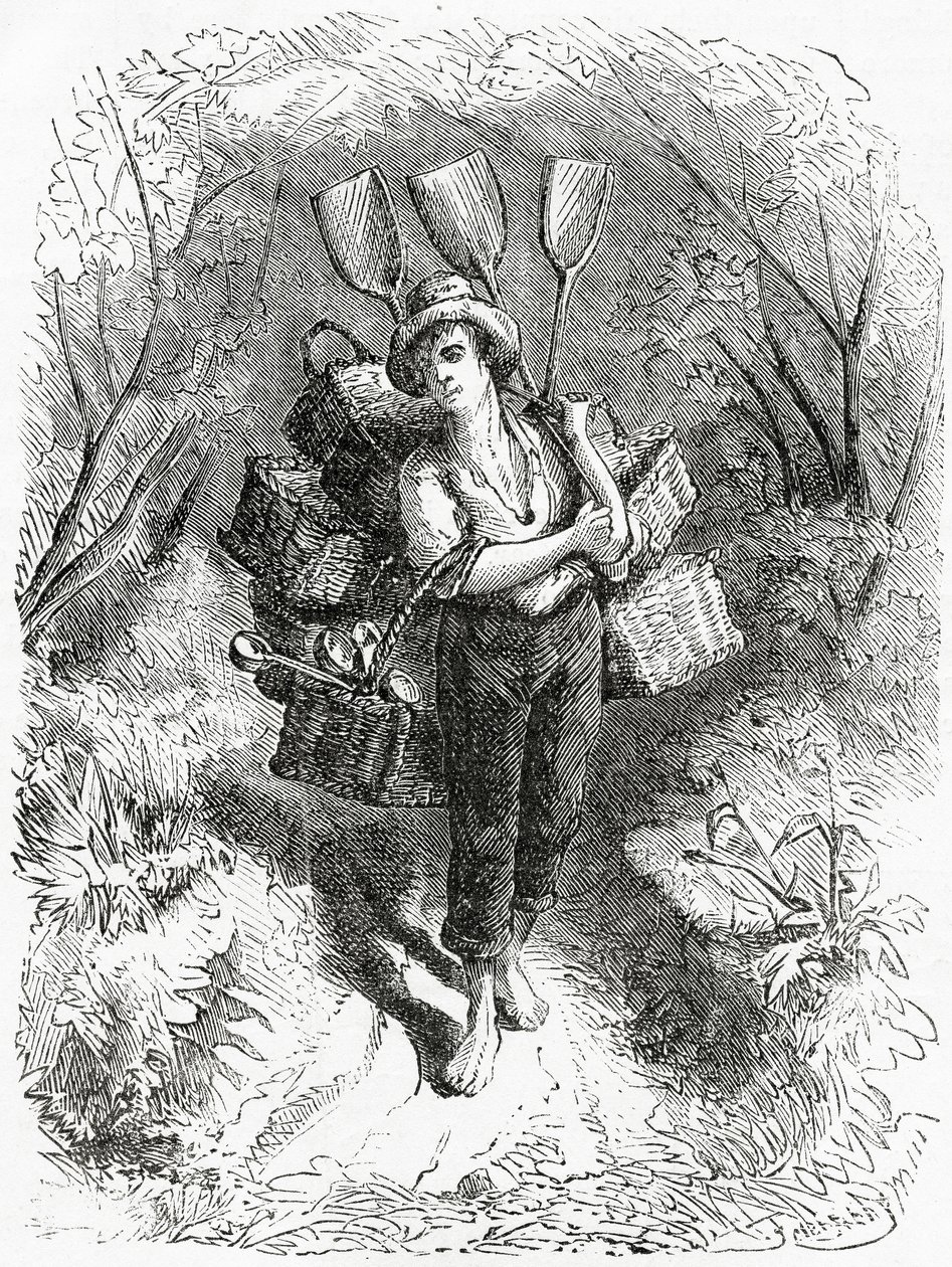 Going to the Store, illustration till en långfilm, A Community of Outcasts, från Appletons Journal, 23 mars 1872 av American School