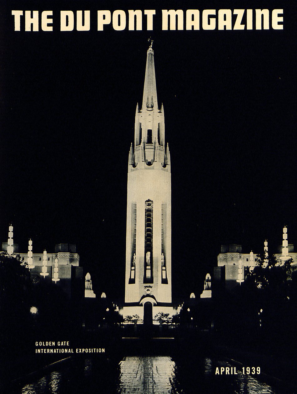Golden Gate International Exposition, framsidan av DuPont Magazine, april 1939 av American School