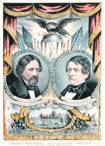 Grand National Republican Banner (färg litho) av American School