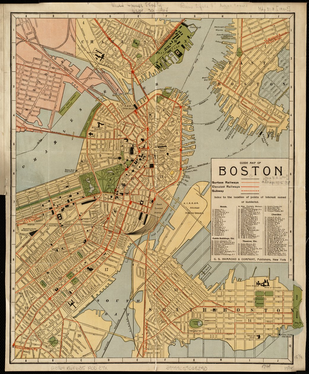 Guidekarta över Boston av American School