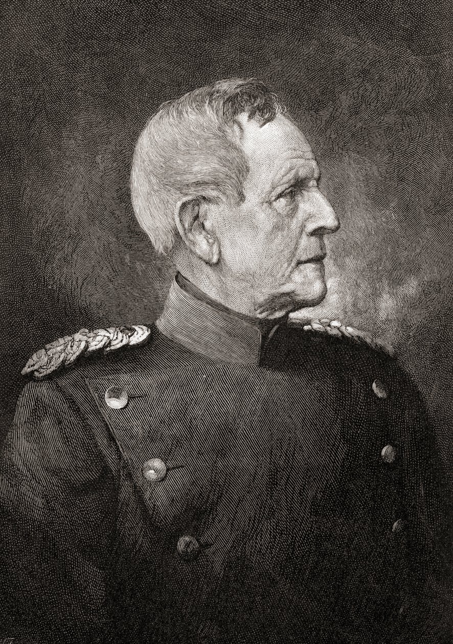 Helmuth Karl Bernhard Graf von Moltke den äldre, från "The Century Illustrated Monthly Magazine", publicerad 1884 (gravyr) av American School