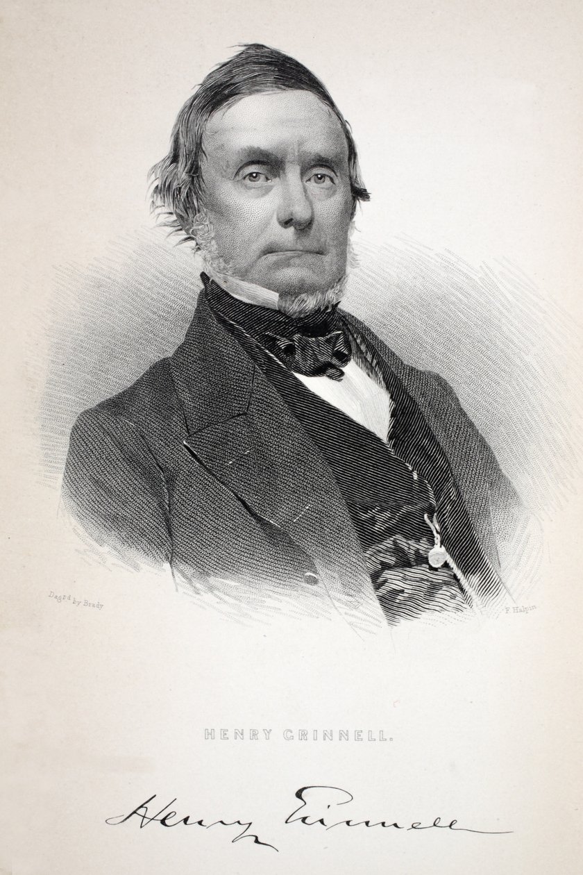 Henry Grinnell, illustration från Henry Grinnell (1799-1874); Den andra Grinnell-expeditionen på jakt efter Sir John Franklin..., 1856 av American School