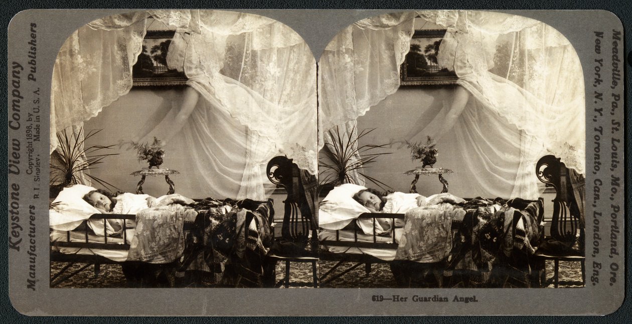 Hennes skyddsängel, ca 1899 (stereograf) av American School