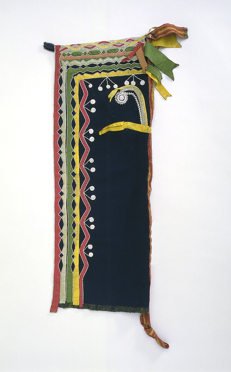 Huva, Chippewa, ca 1840 (ull, glaspärlor och sidenband) av American School