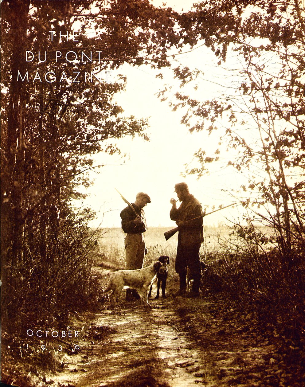 Hunters, framsidan av DuPont Magazine, oktober 1930 av American School