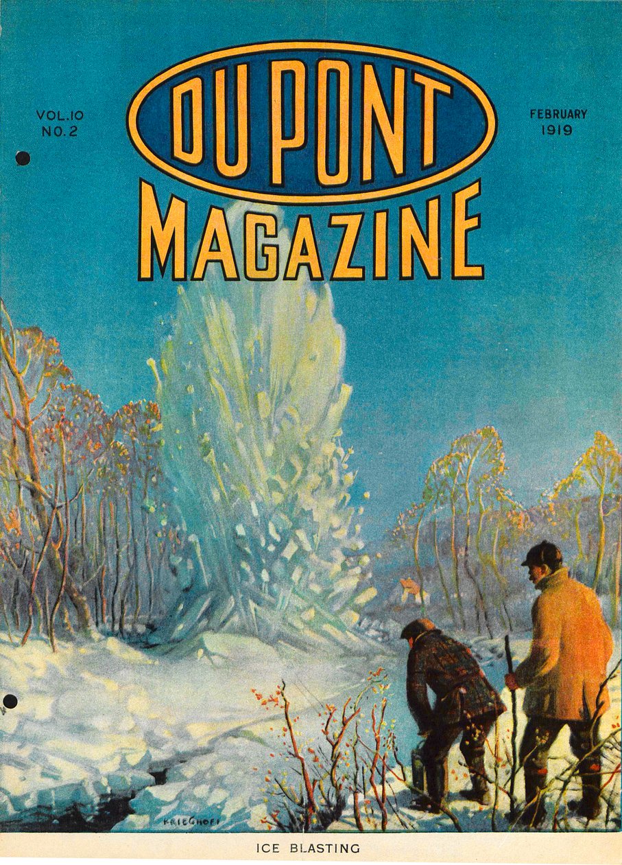 Ice Blasting, framsidan av DuPont Magazine, februari 1919 av American School