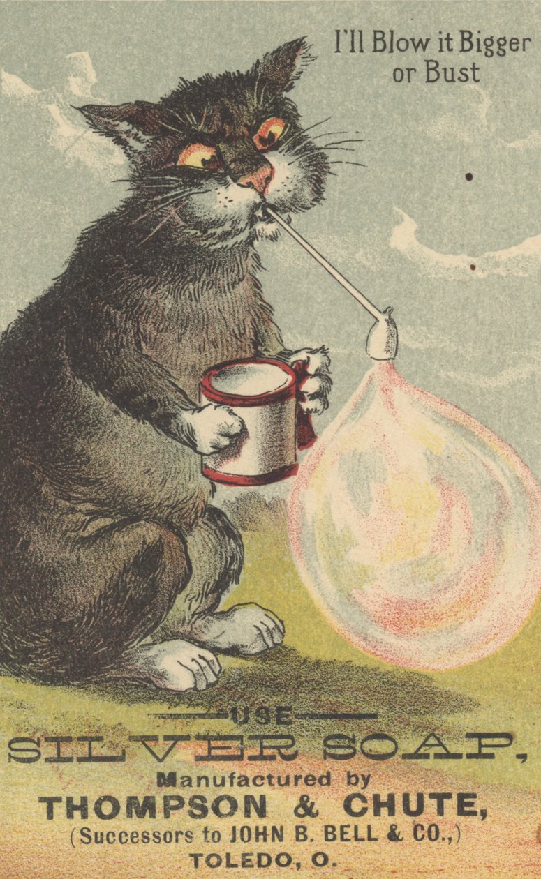 Ill Blow it Bigger or Bust, annons för Silver Soap, c.1880 av American School