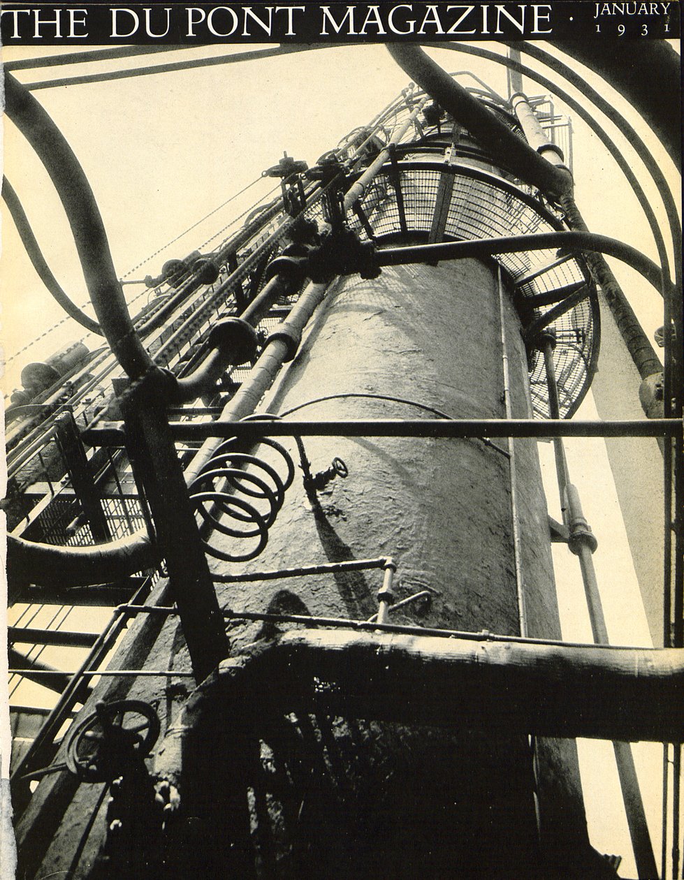 Industrianläggning, framsidan av DuPont Magazine, januari 1931 av American School