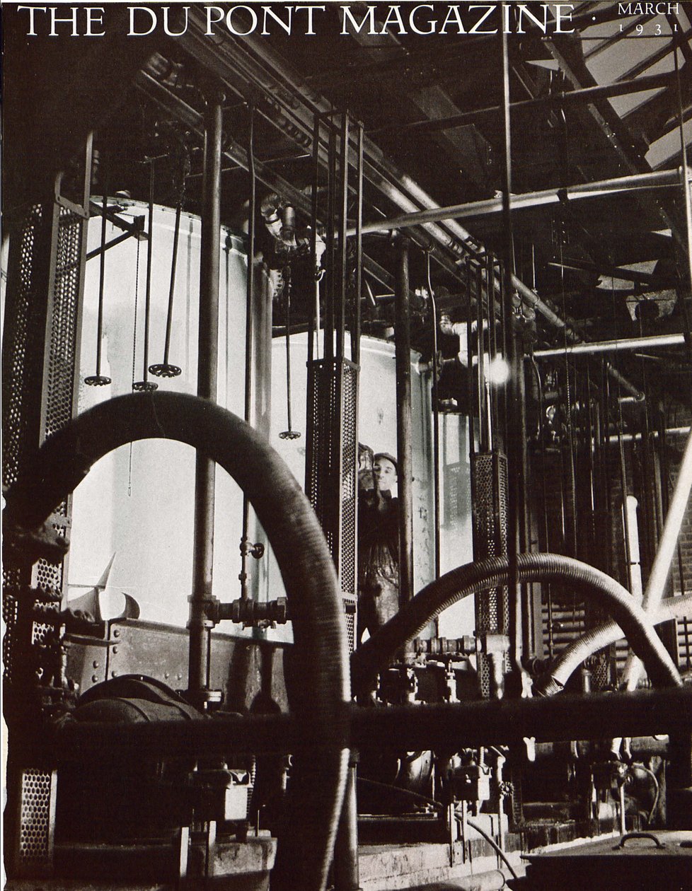 Industrianläggning, framsidan av DuPont Magazine, mars 1931 av American School