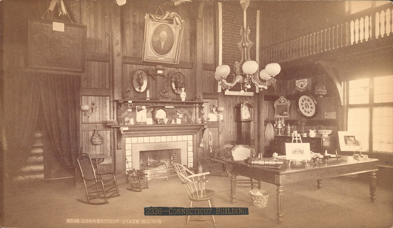 Interiör av Connecticut State Building (silveralbumintryck) av American School