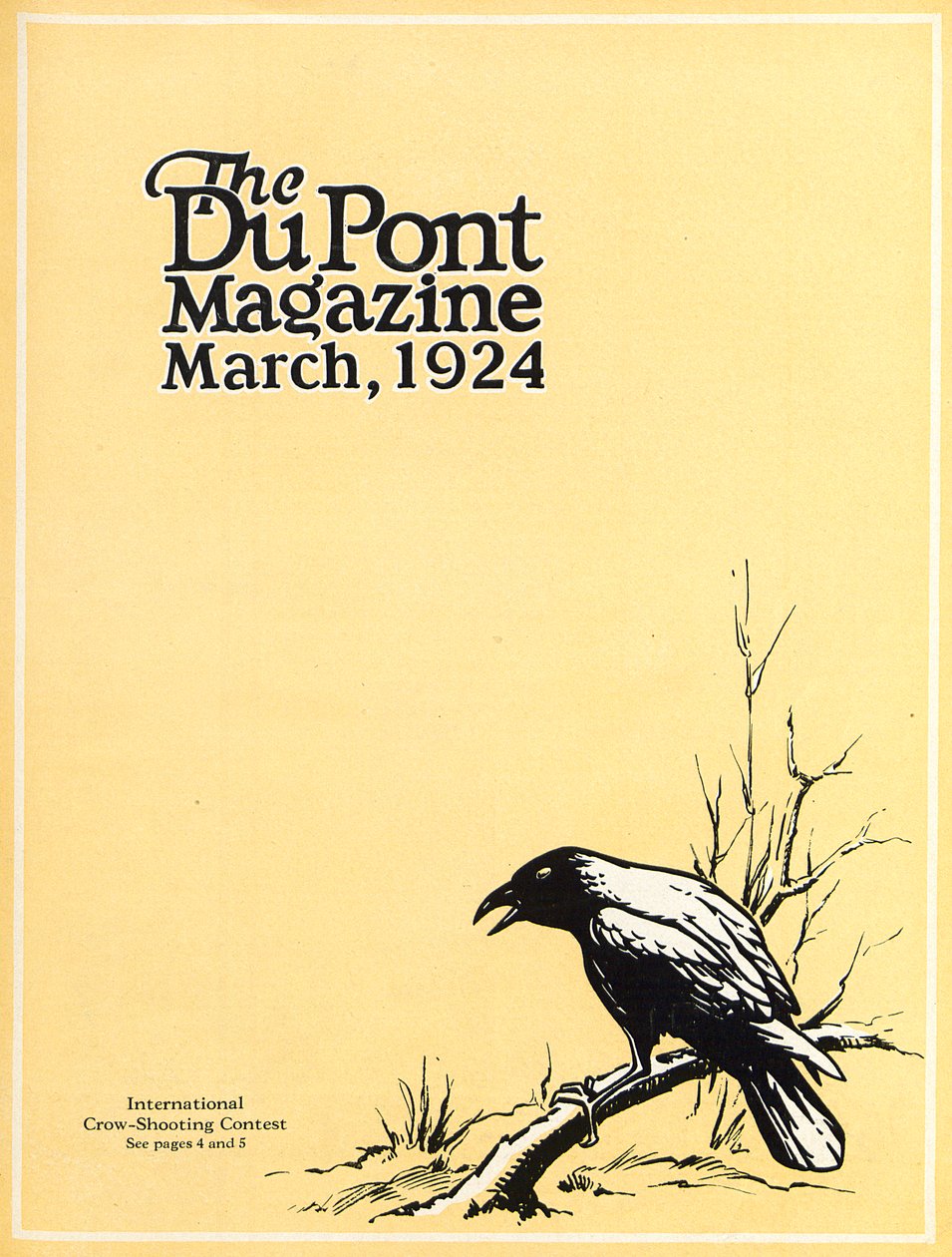 International Crow-Shooting Contest, framsidan av DuPont Magazine, mars 1924 av American School
