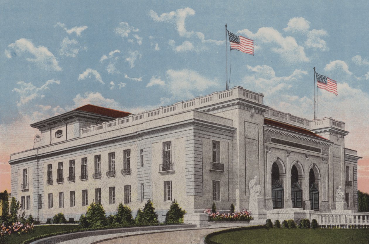 Amerikanska republikers internationella union, Washington DC (färglitografi) av American School