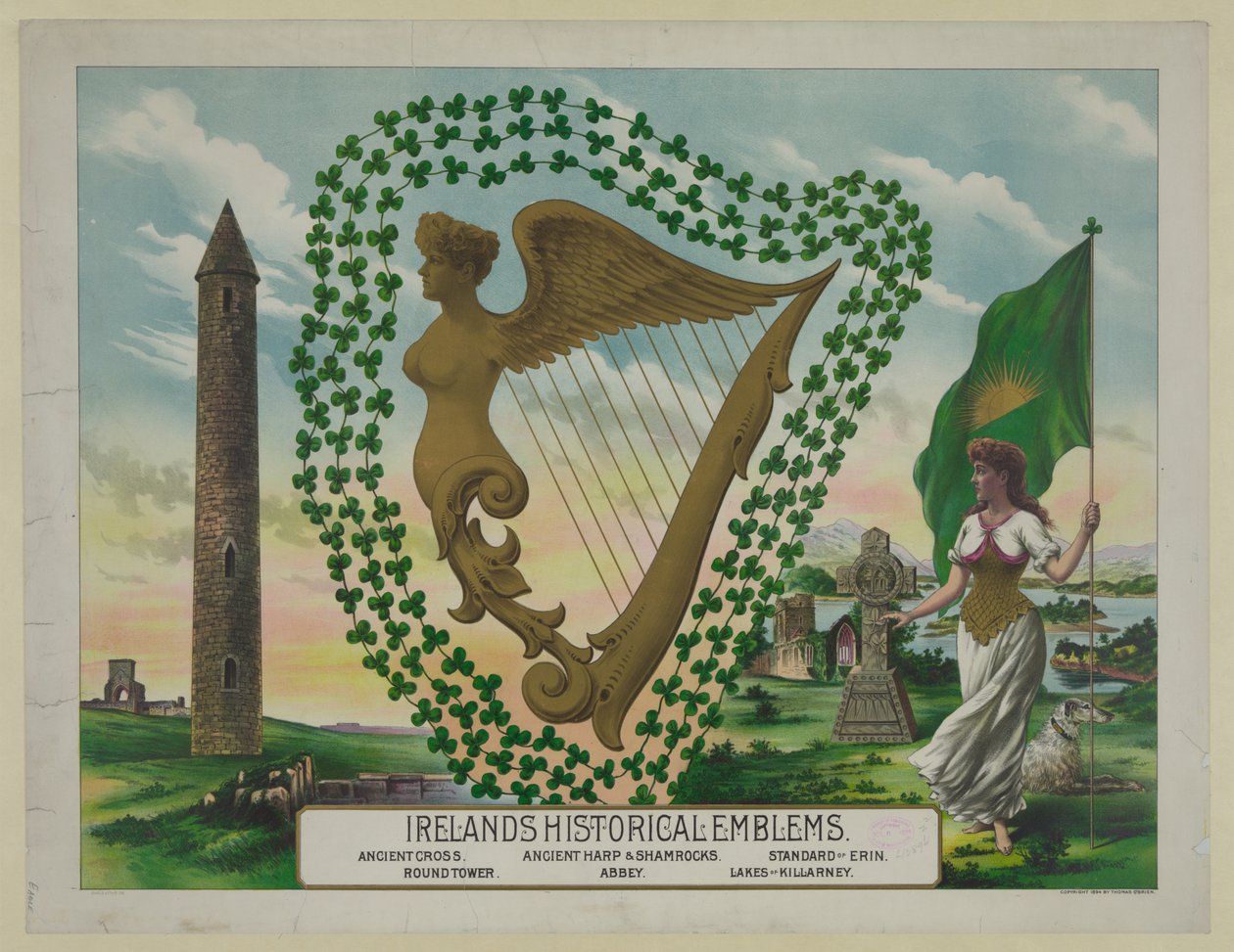 Irlands historiska emblem, 1894 av American School
