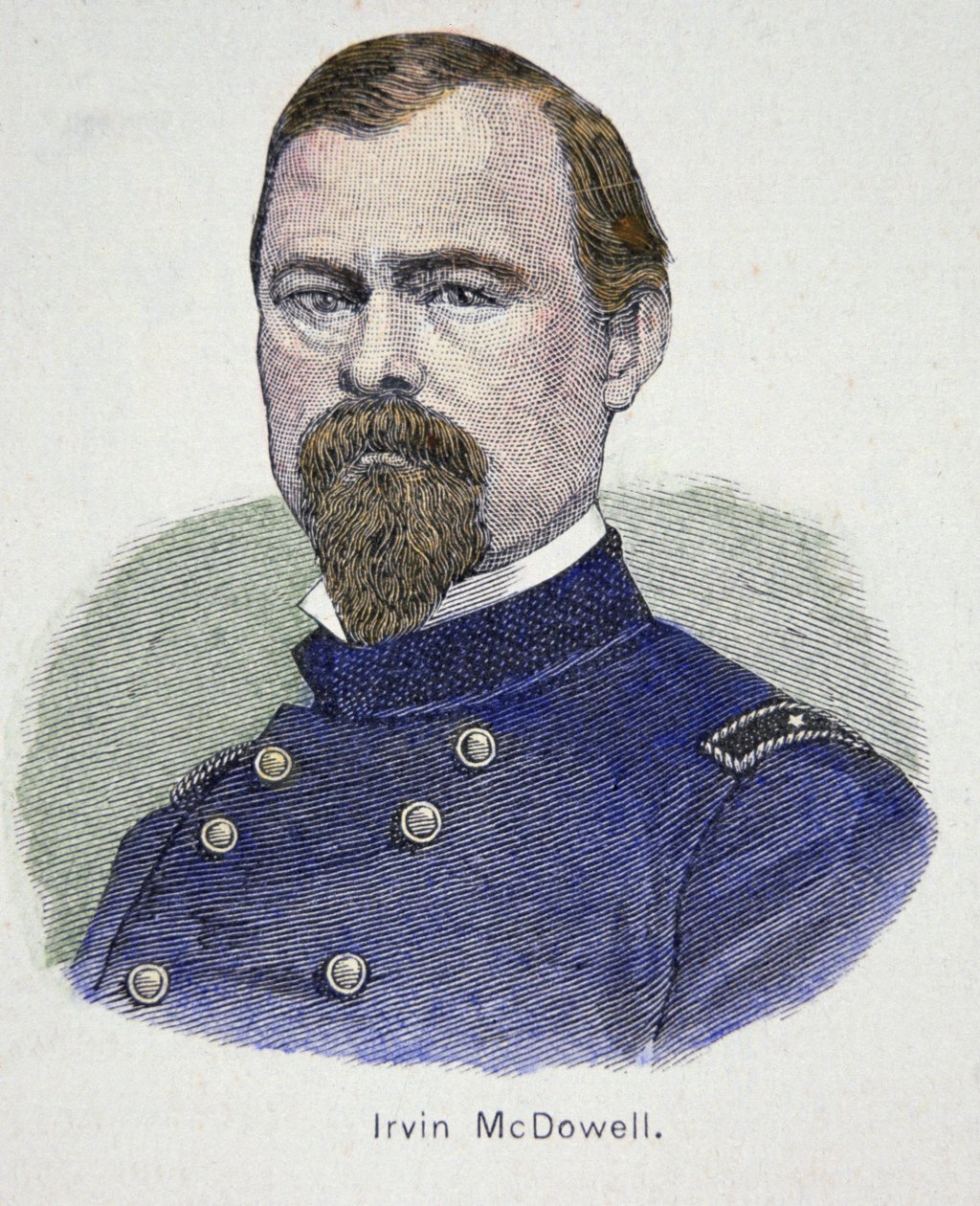 Irvin McDowell (1818-85) (färgad gravyr) av American School