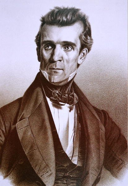 James Knox Polk (1795-1849) (litografi) av American School