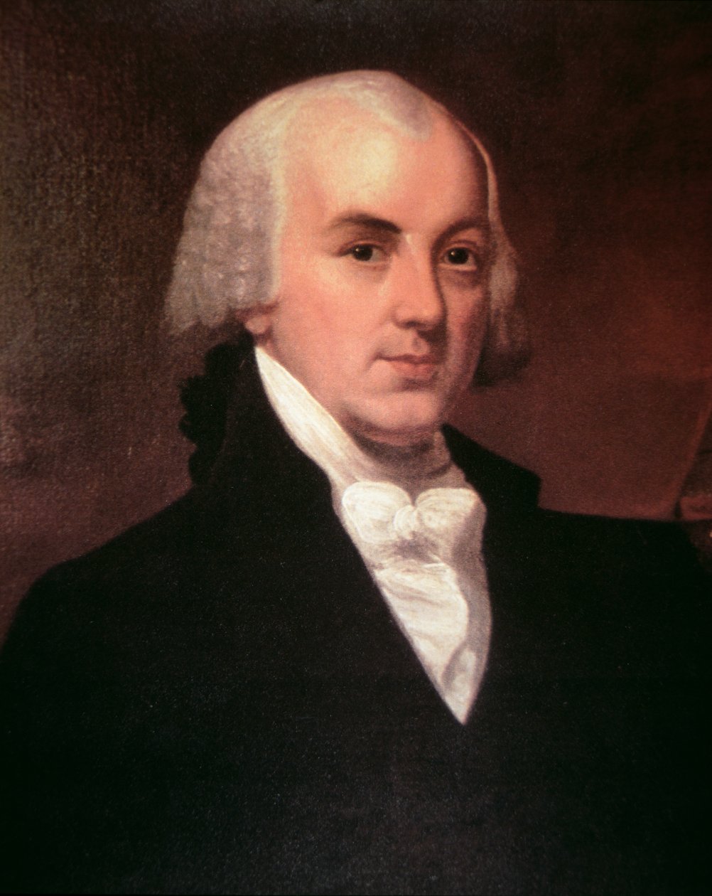 James Madison (1751-1836) (lito i färg) av American School