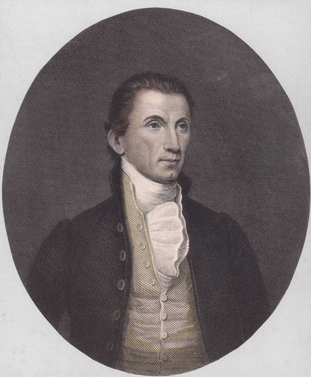James Monroe (färgad gravyr) av American School
