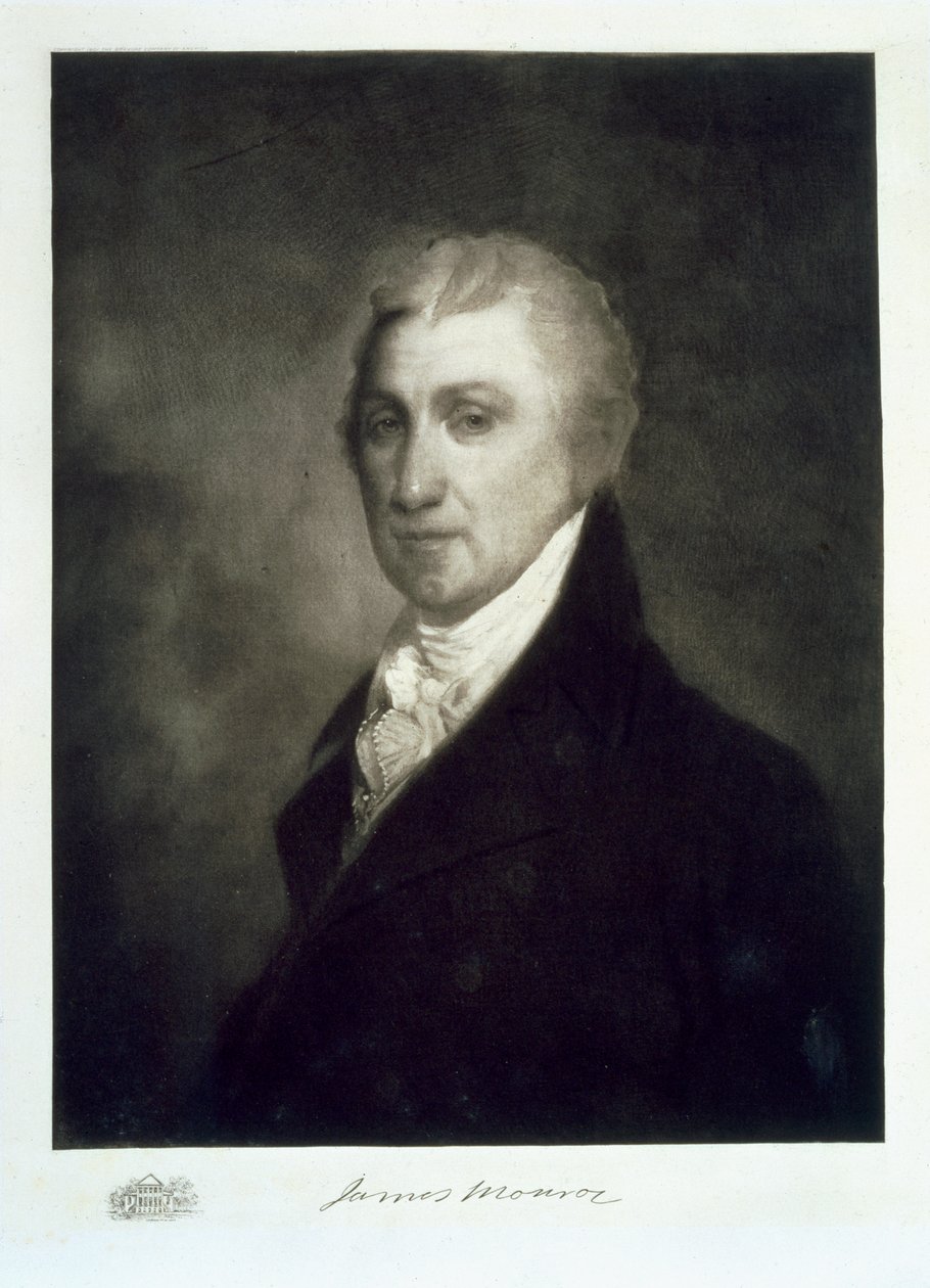 James Monroe, USA:s 5:e president, pub. 1901 (fotogravyr) av American School
