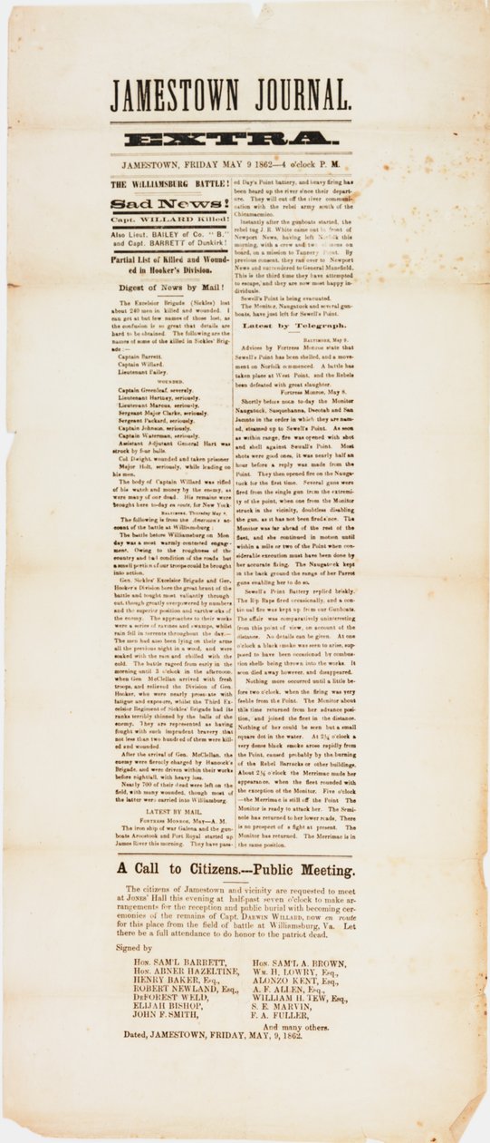 Jamestown journal extra, 9 maj 1862 av American School