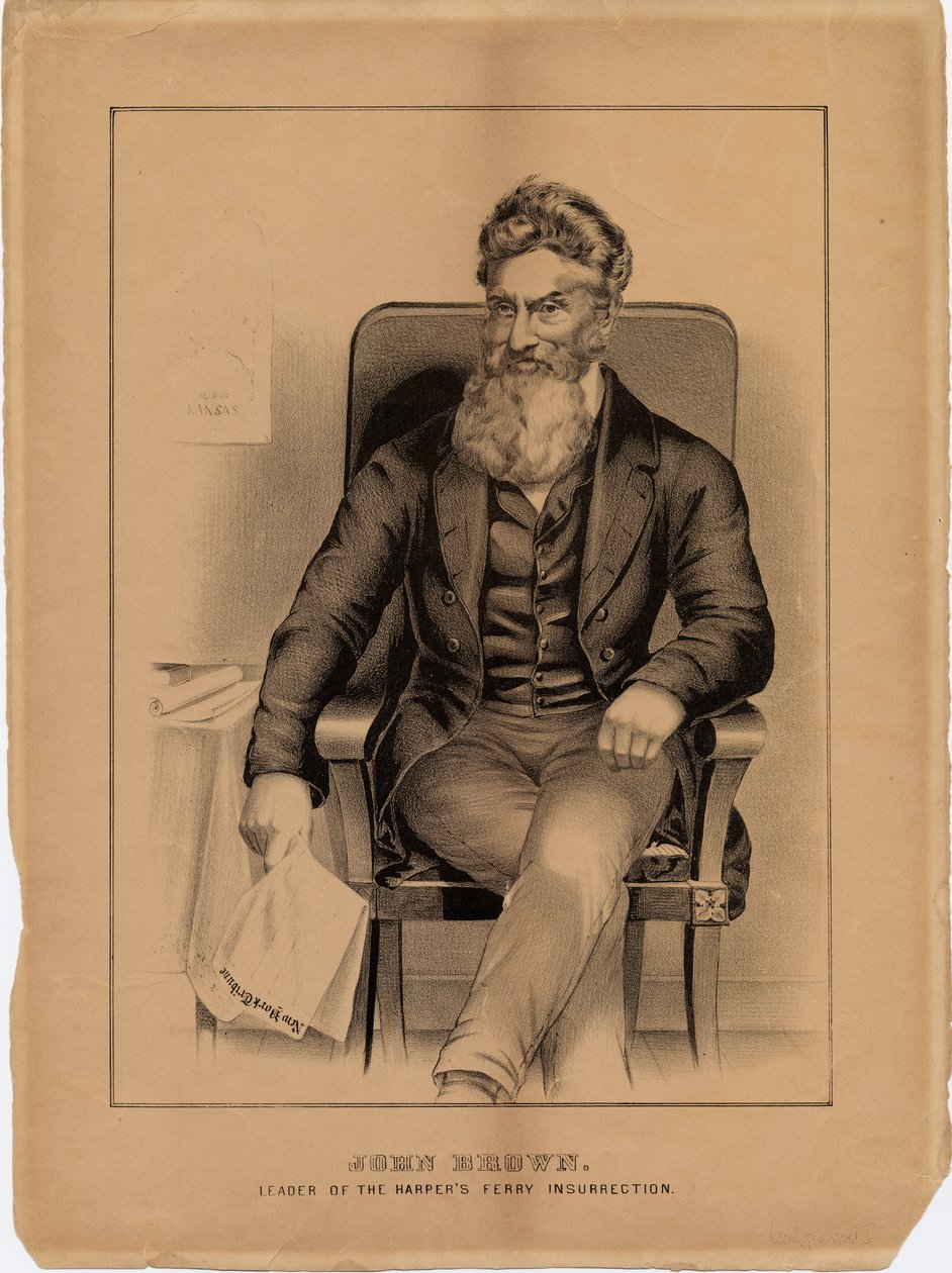 John Brown, ledare för Harpers Ferry Insurrection, 1859 av American School