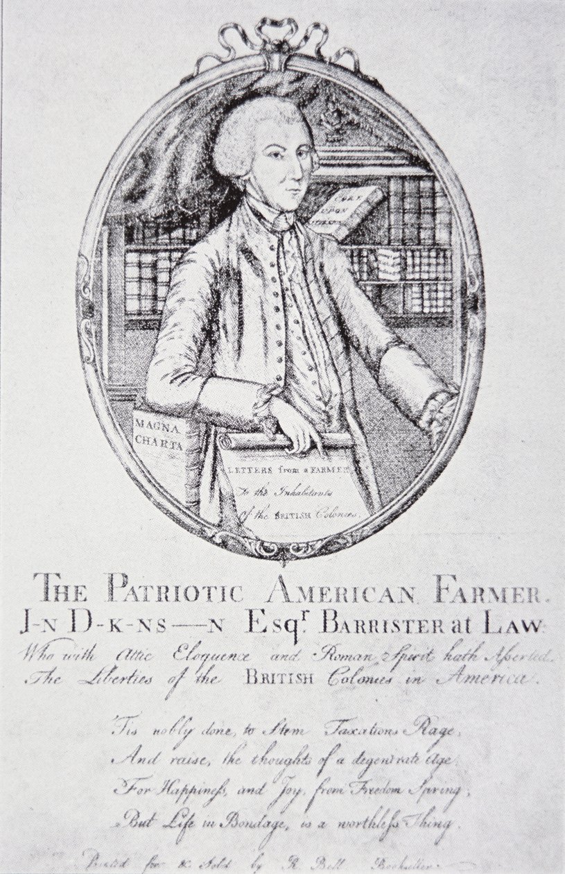 John Dickinson, "The Patriotic American Farmer" (litho) av American School