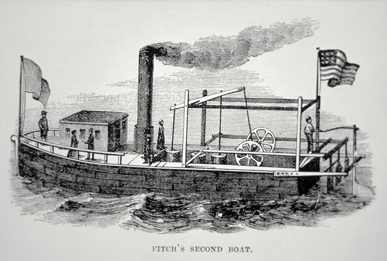 John Fitchs (1743-98) andra ångbåt av American School