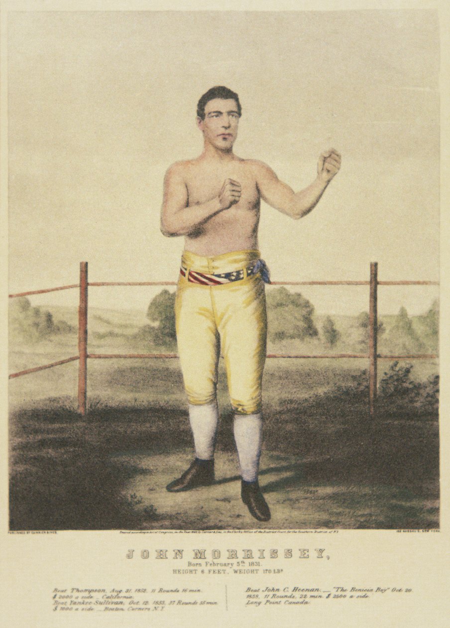 John Morrissey, från ett samtida tryck (lito i färg) av American School