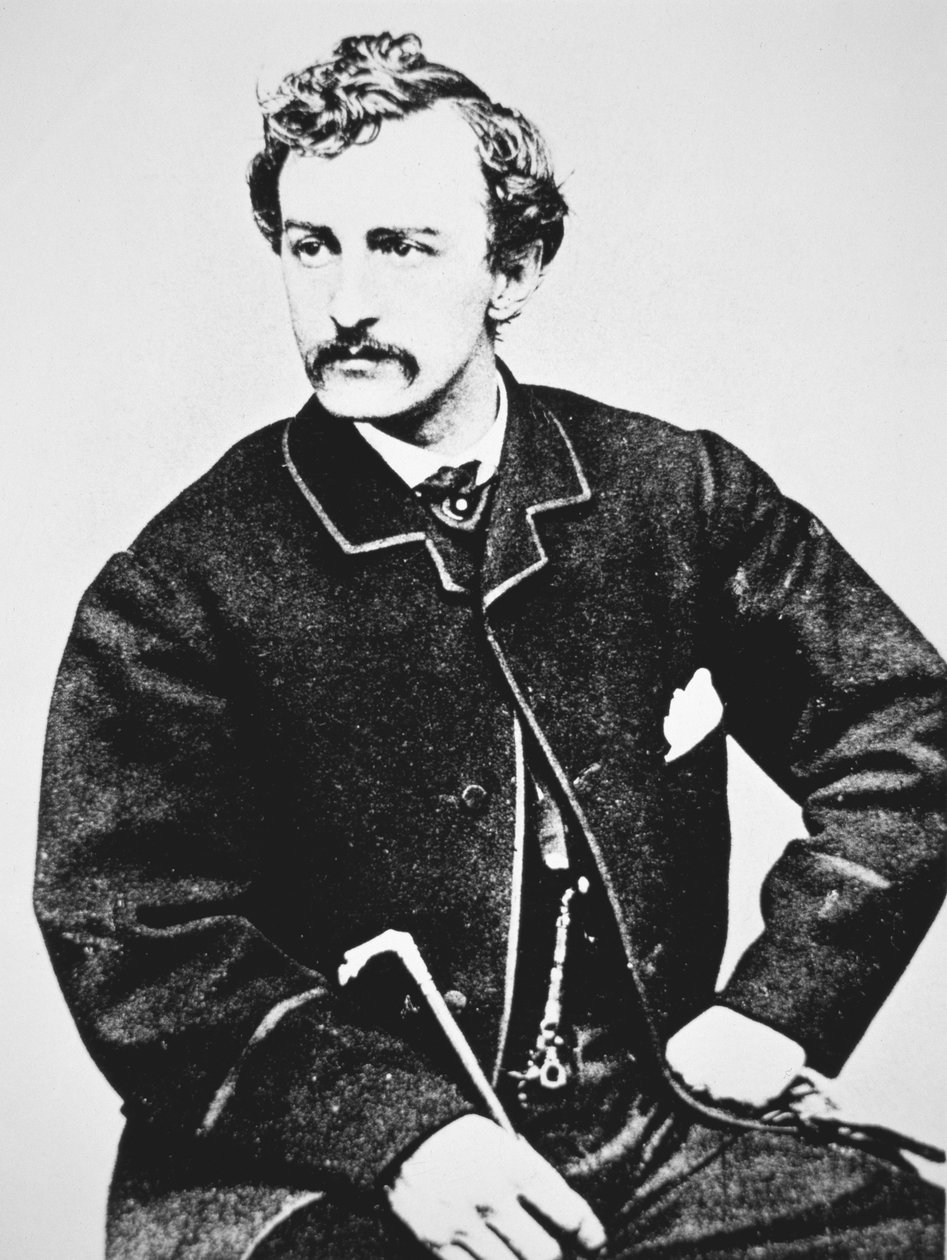 John Wilkes Booth (1838-65) mördare av Abraham Lincoln (s/v foto) av American School