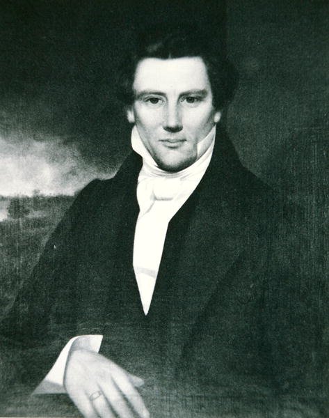 Joseph Smith (1805-44) profet grundare av mormonreligionen i USA (litho) av American School