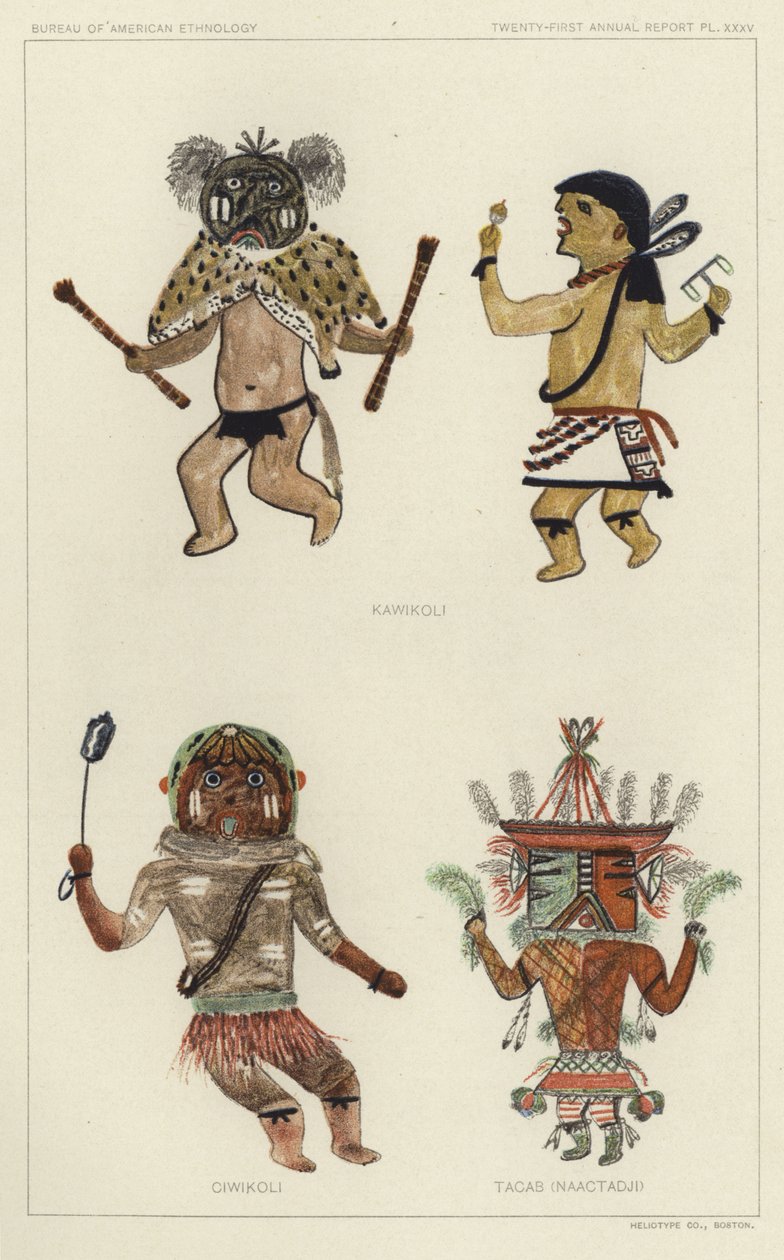 Kawikoli, Ciwikoli, Tacab (Naactadji) (färglitografi) av American School