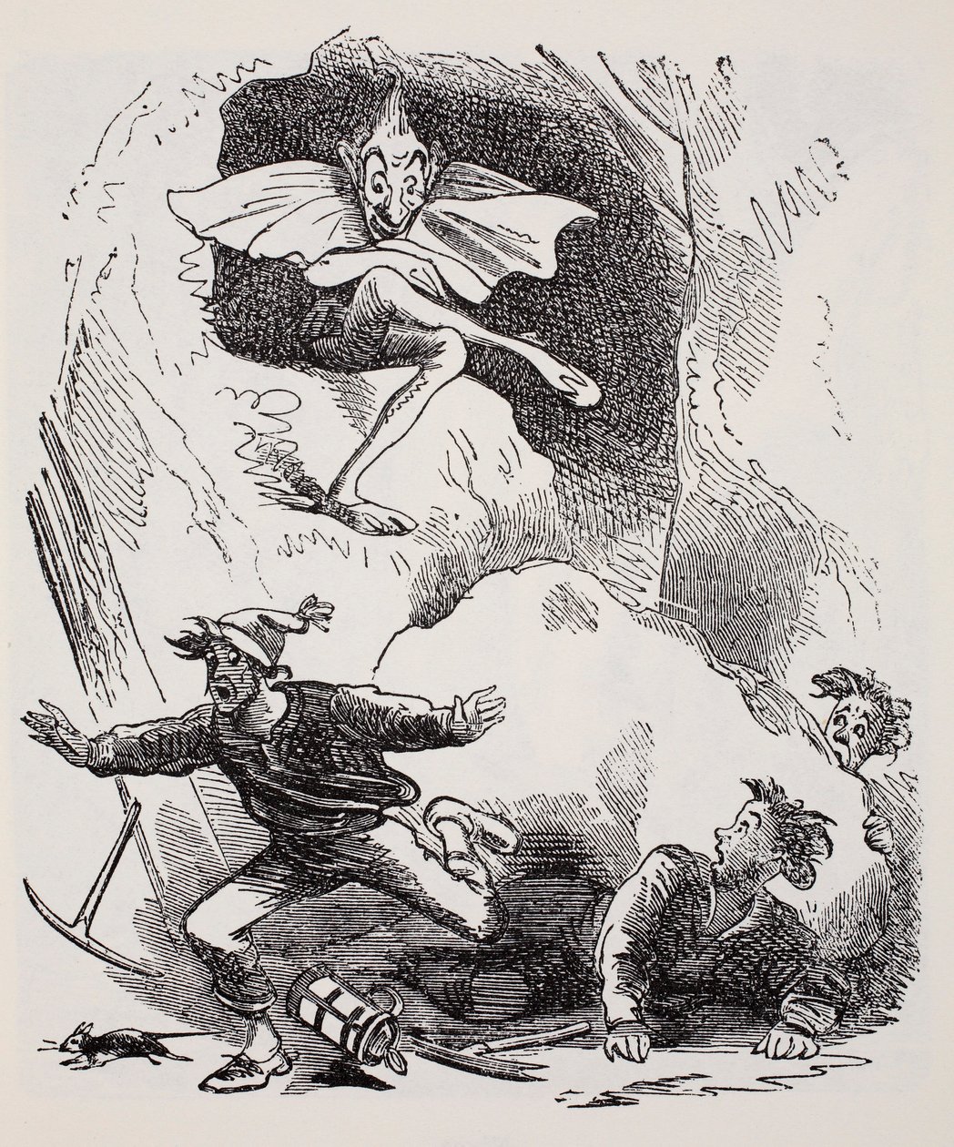 Kobolds, från The World Guide to Gnomes, Fairies, Alves and Other Little People av Thomas Keightley (1789-1872) Publicerad 1880, (BW Engraving) av American School