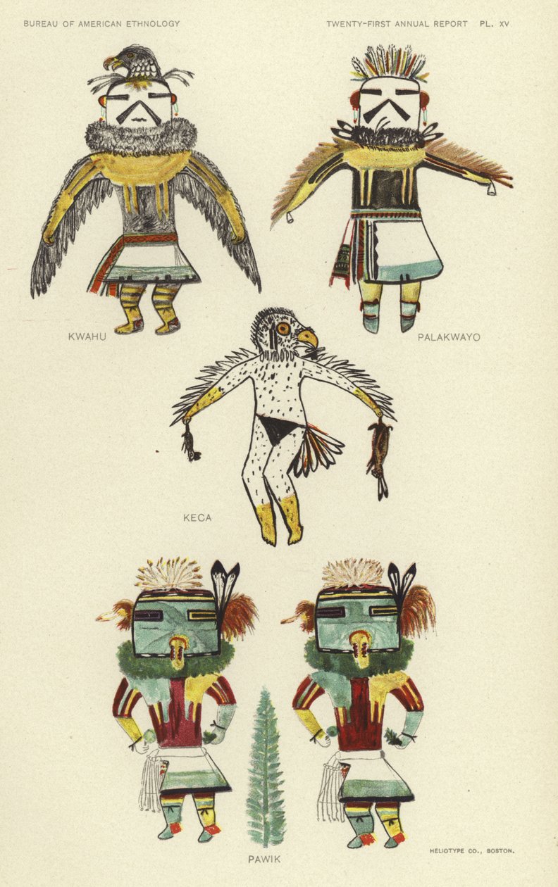 Kwahu, Palakwayo, Keca, Pawik (färglitografi) av American School