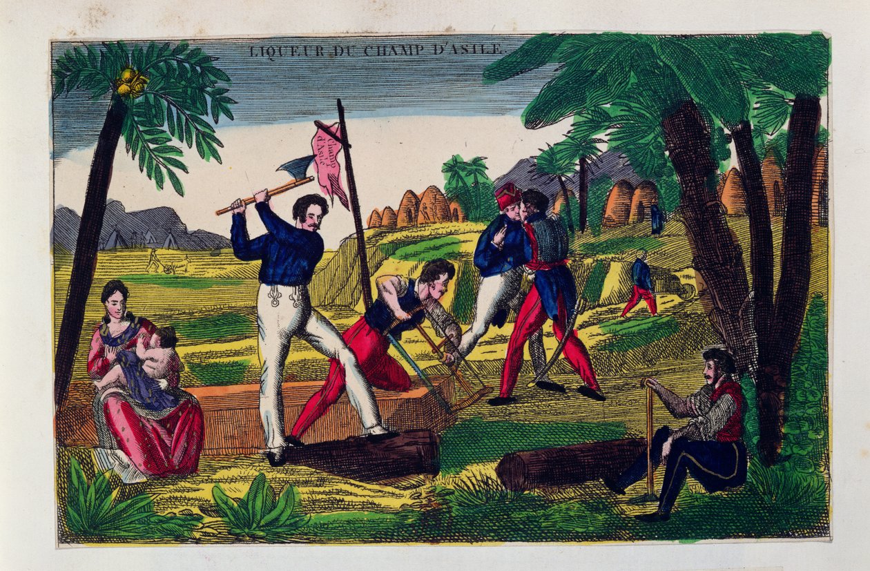 Etikett för Champ dAsile sprit, c.1830 av American School