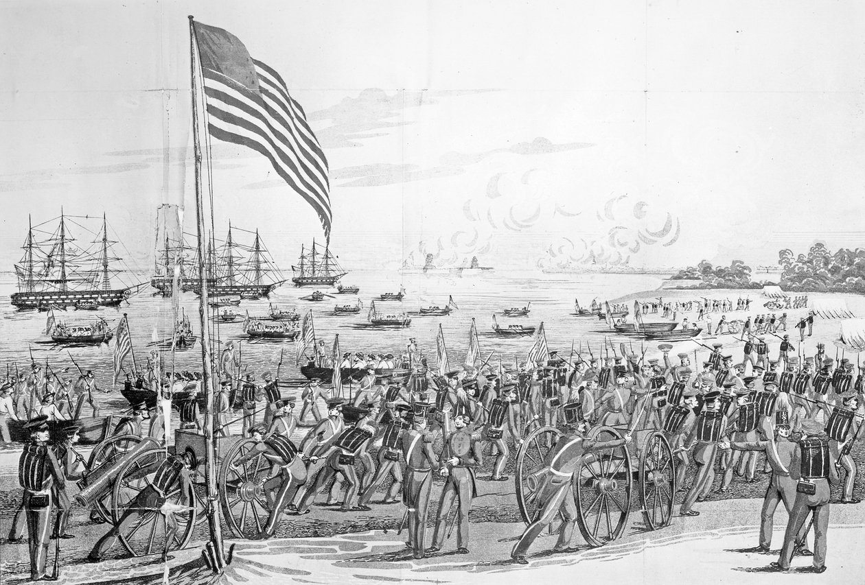 Landsättning av trupperna vid Vera Cruz, Mexiko, 9 mars 1847, från 