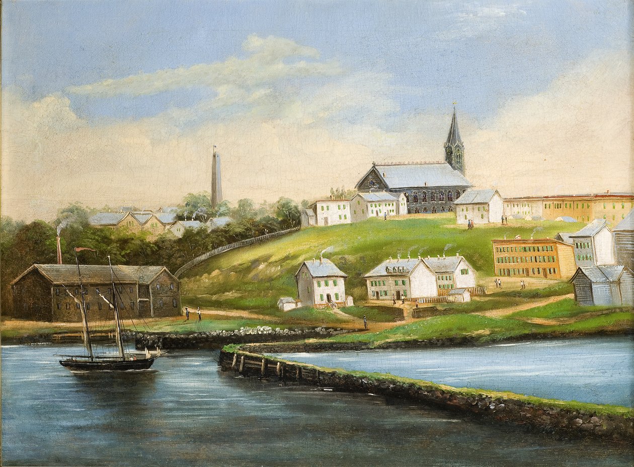 Landskapet av Bunker Hill, efter 1862 av American School