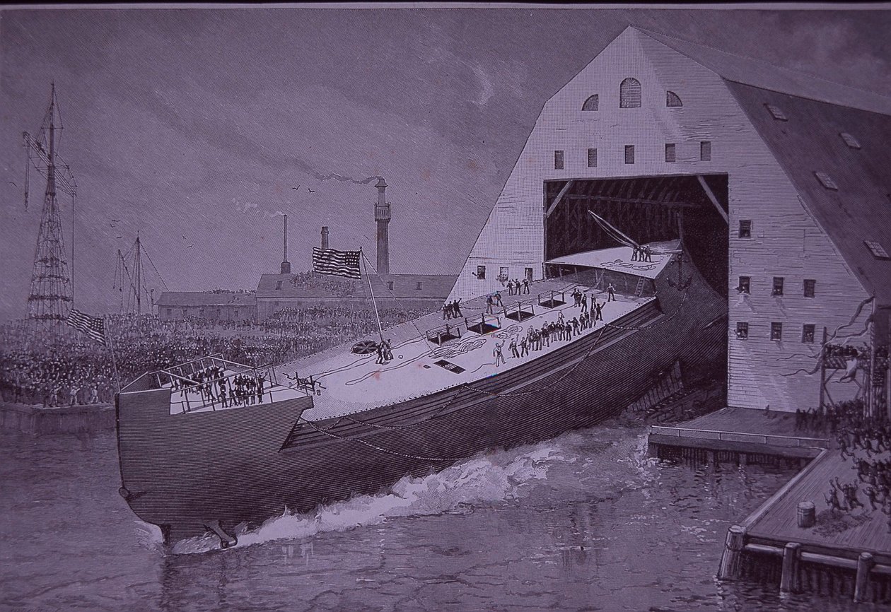 Lansering av USS Maine, åtta år innan den sänktes av American School