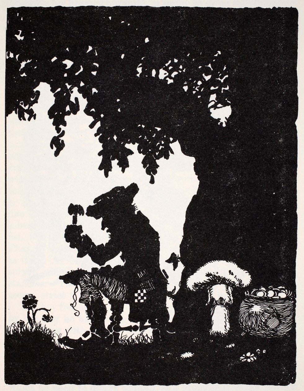Leprechaun, från The World Guide to Gnomes, Fairies, Alves and Other Little People av Thomas Keightley (1789-1872) Publicerad 1880, (BW Engraving) av American School