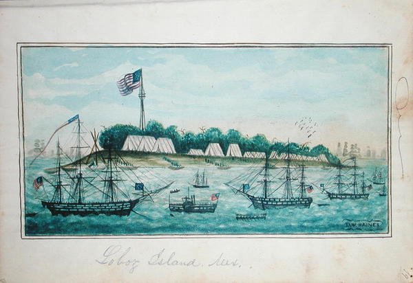 Lobos Island, Mexiko (akvarell på papper) av American School