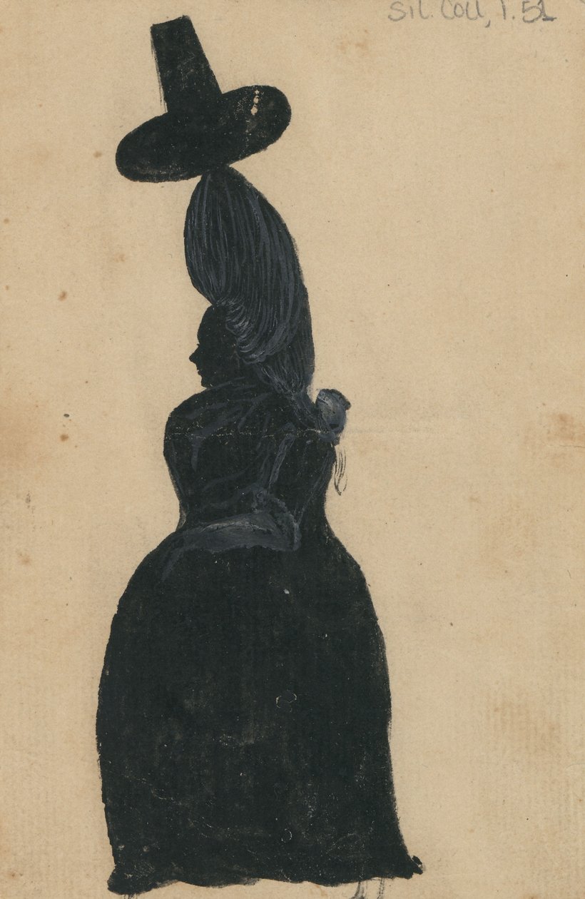 Lucy Knox, ca 1790 (bläck med porslinsvitt på kortet) av American School
