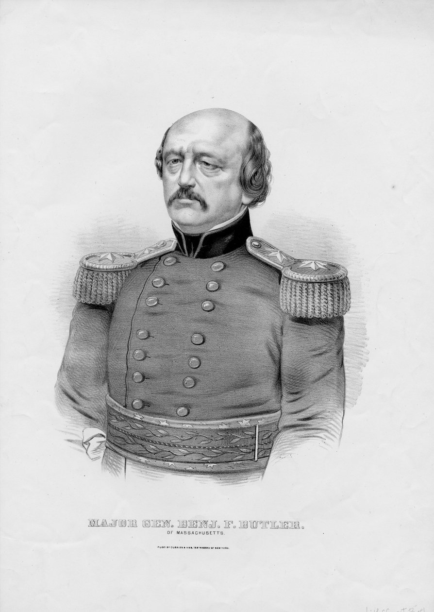 Generalmajor Benj. F. Butler of Massachusetts, pub. av Currier & Ives, ca 1860 av American School