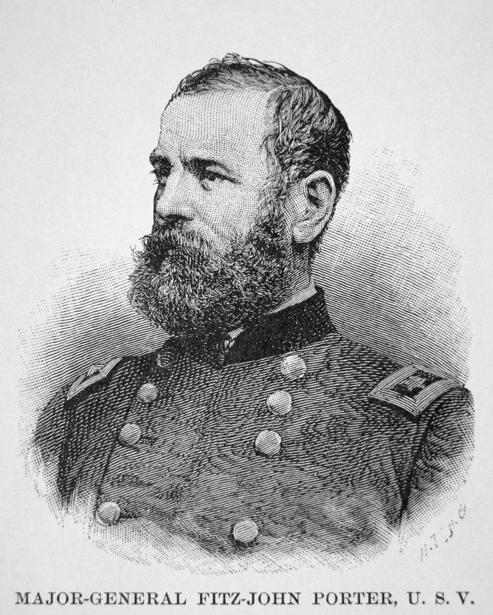 Generalmajor Fitz John Porter (1822-1901) (gravyr) av American School
