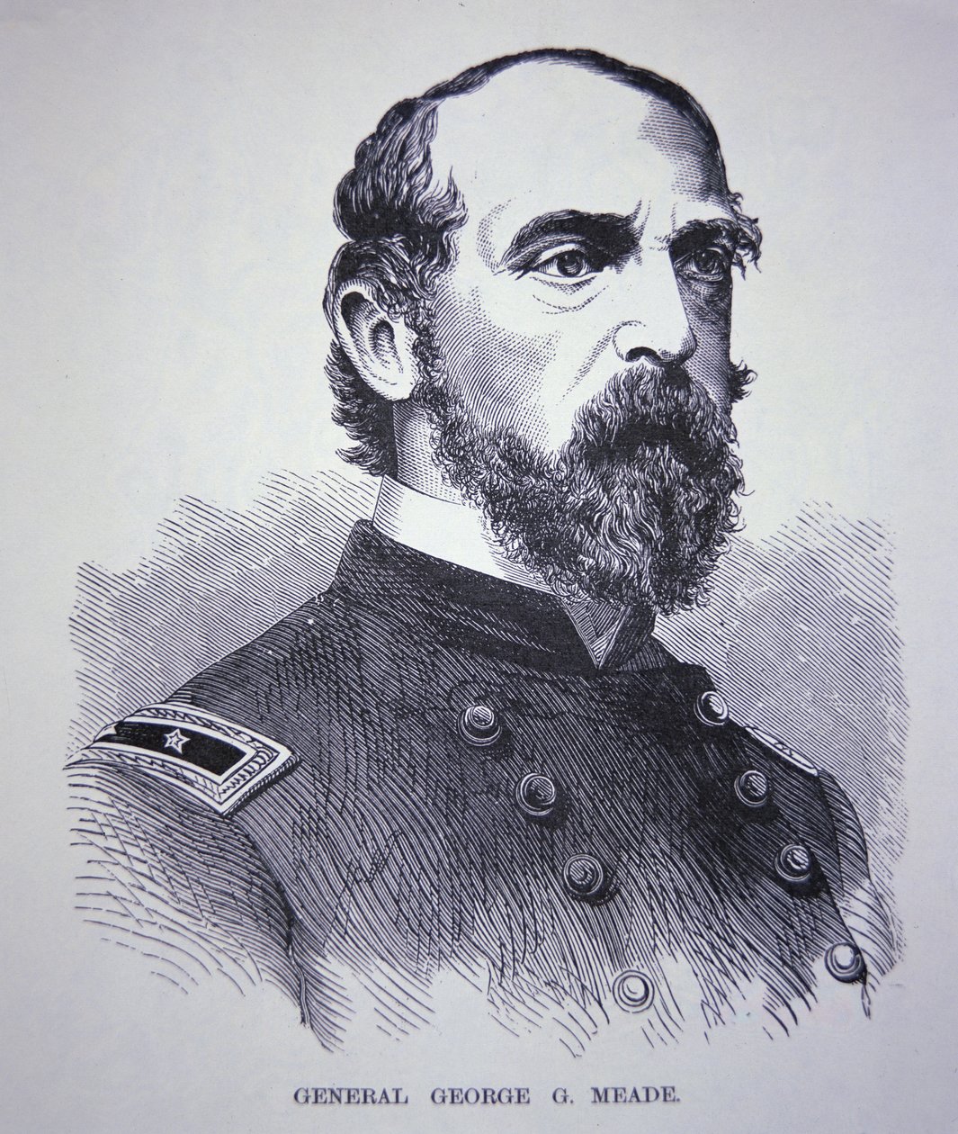 Generalmajor George Meade (1815-72) (gravyr) av American School