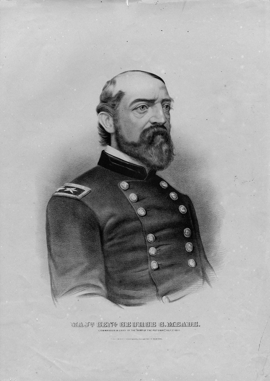 Majr. Genl. George G. Meade, pub. av Currier & Ives, ca 1863 av American School