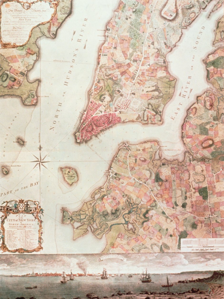 Karta över New York 1766-67 (akvarell på papper) av American School