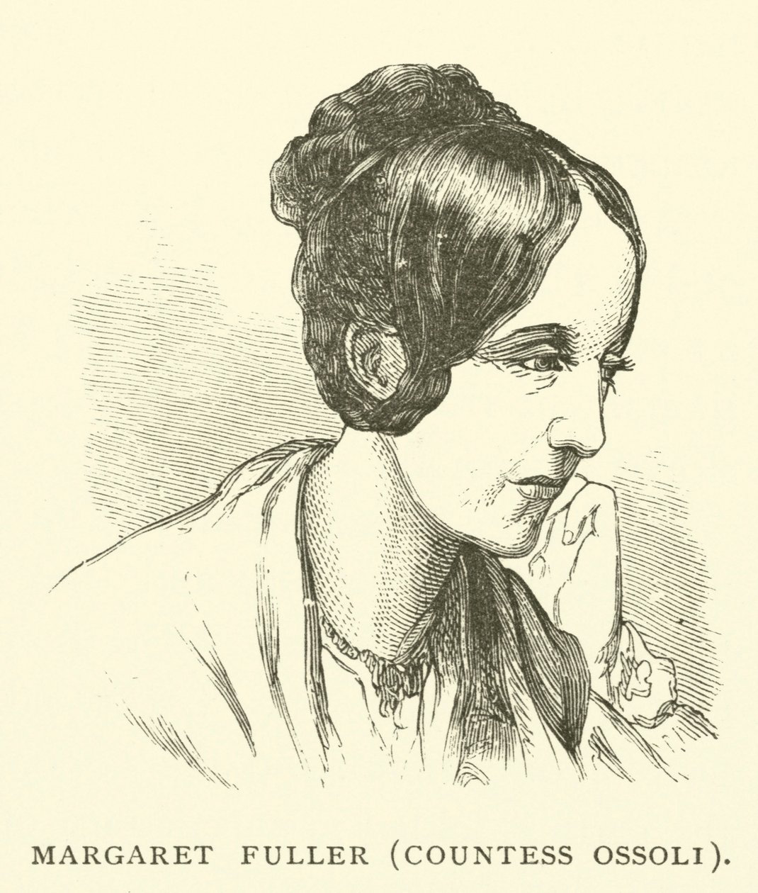 Margaret Fuller, grevinnan Ossoli, amerikansk journalist och kvinnorättskämpe (gravyr) av American School