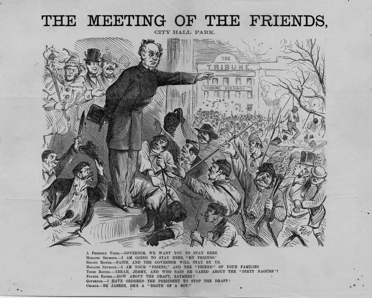 Vännernas möte, City Hall Park, publicerad av H.L. Stephens, New York, ca 1863 av American School