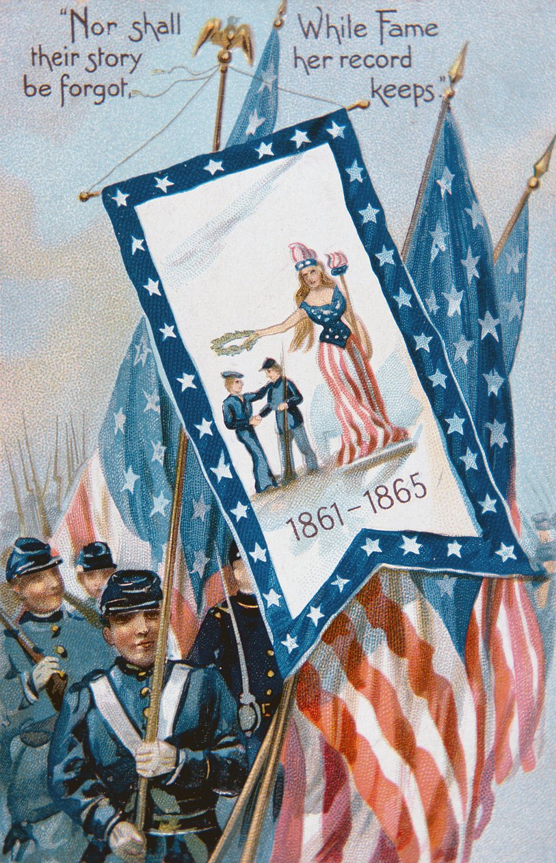 Memorial Day vykort, ca 1900 (färg litho) av American School