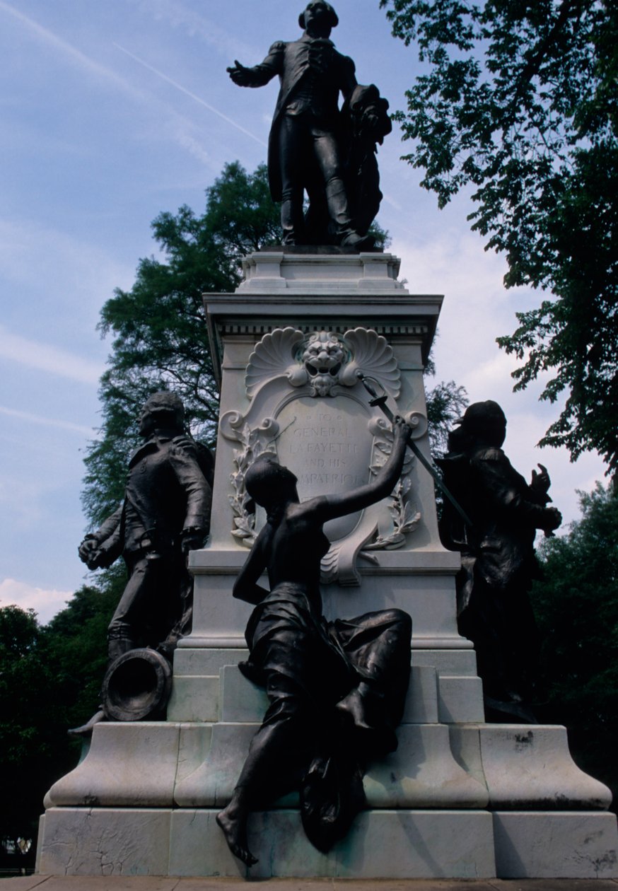 Minnesstaty till general Gilbert de Lafayette, 1891 av American School