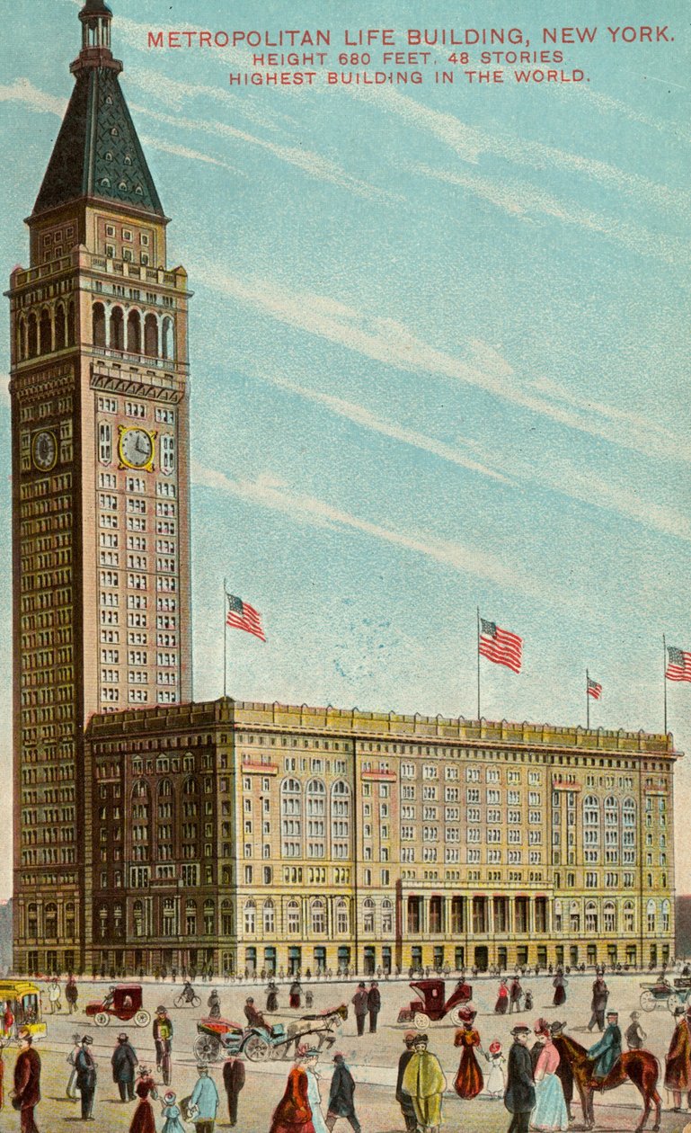 Metropolitan Life Building, New York, ca 1909-13 av American School