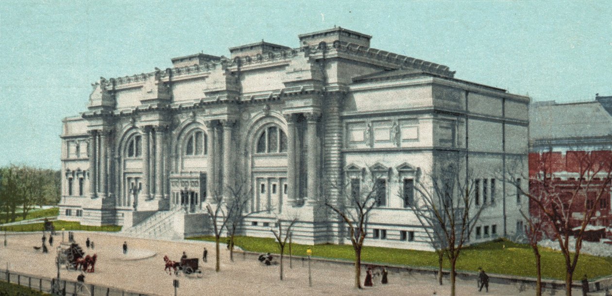 Metropolitan Museum of Art, New York (färg litho) av American School